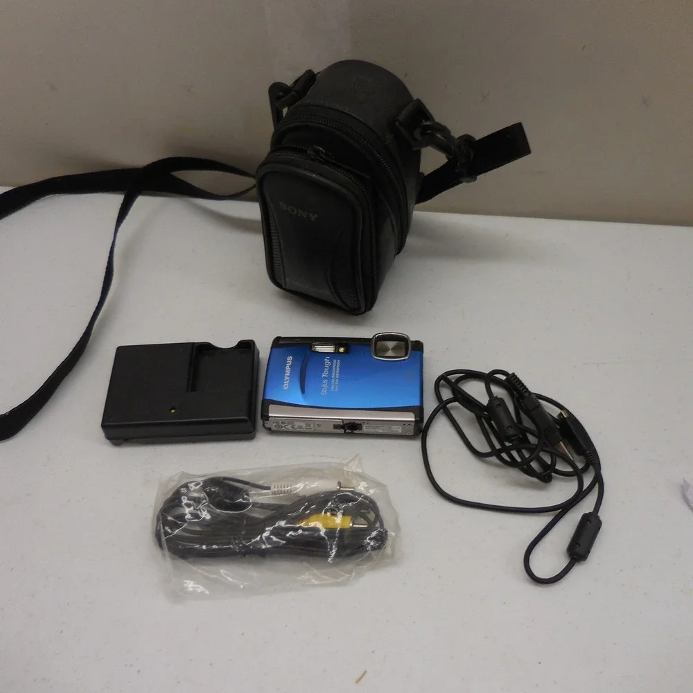 Olympus Stylus Tough-6000 Blue 10MP Digital Camera Bundle Shockproof Waterproof